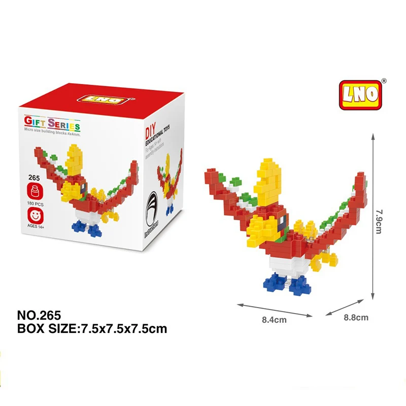 DIY Мини строительный блок кирпичи Покемон Чаризард японского аниме алмаз карманная кукла детский день рождения Подарочная игрушка против loz balody - Цвет: 265Ho-Oh-with-box