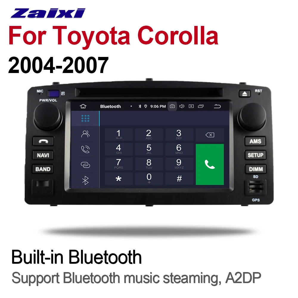 ZaiXi мультимедийная система для Toyota Corolla 2004 ~ 2007 2 DIN Android 9 GPS навигация Bluetooth радио