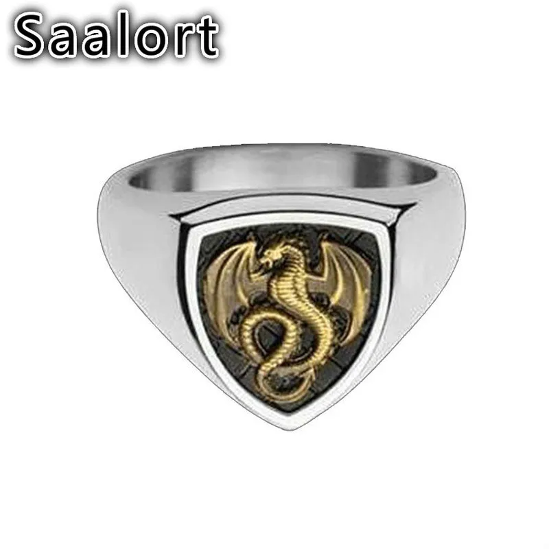 

Creative Golden Dragon-shaped Alloy Ring Retro Punk Style Male Finger Jewelry Tide Clothing Accessories for Men