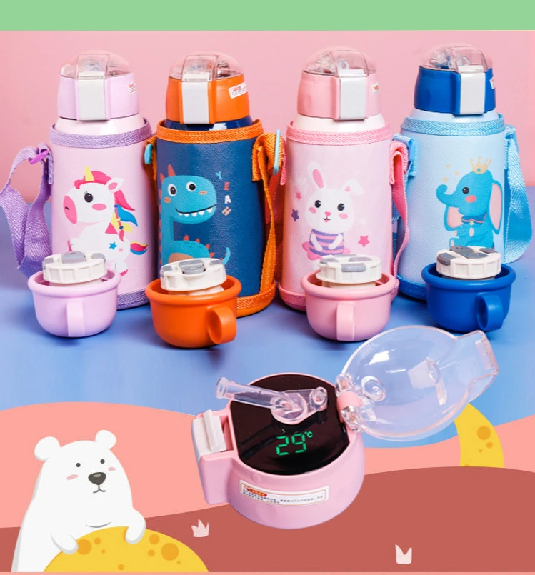 Wholesale 316 Stainless Steel Temperature Display Water Bottle Children  Smart Thermos Cup Kids Cartoon Warmer Bottle From m.