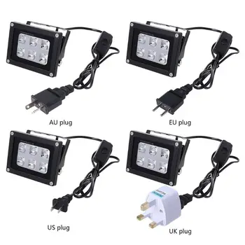 

100-260V 60W 395nm 6 UV LED Resin Curing Light Lamp for SLA DLP 3D Printer Photosensitive Accessories US/UK/EU/AU Plug