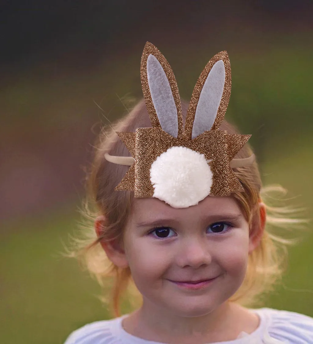 Baby plush rabbit ear hair ring hair accessory Baby Toddler Girls Kids Bow Knot Turban Headband Hair Band Child 