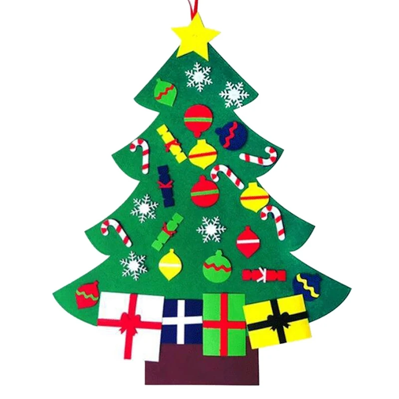 Creative Felt Christmas Tree for Kids 3.2Ft Diy Christmas Tree with Toddlers 30Pcs Ornaments for Children Xmas Gifts Hanging Hom