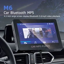 Reproductor de Audio y vídeo MP5 para coche, FM Transmisor estéreo con Bluetooth, 2021 pulgadas, compatible con AUX U Disk TF con Control remoto, nueva actualización de 4,3