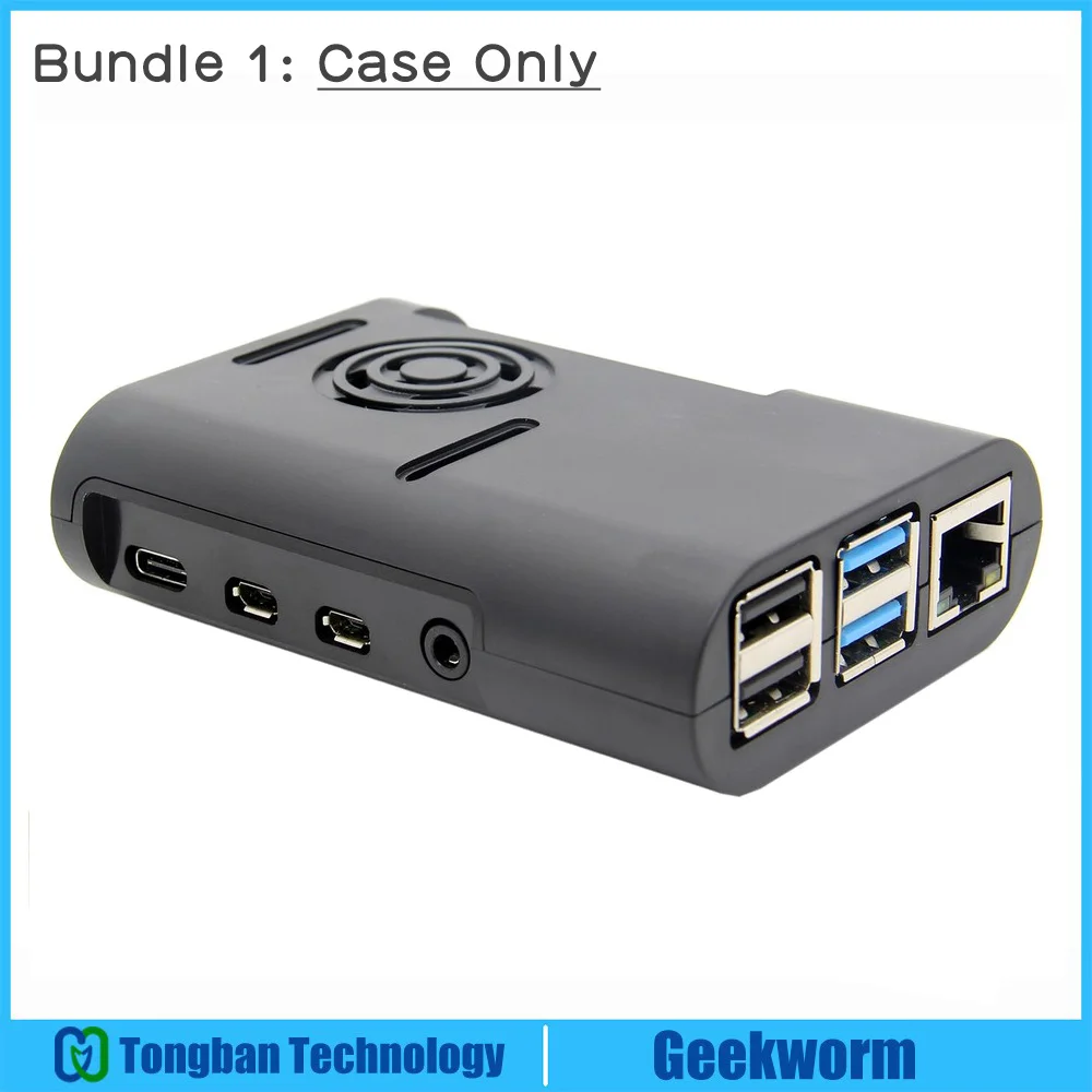 Case Only Raspberry pi 4 Модель B защитный чехол ABS поддержка охлаждающего вентилятора, raspberry pi 4 чехол/корпус/коробка - Цвет: Case Only