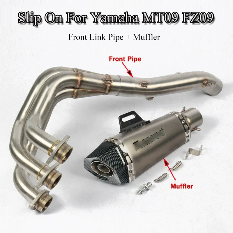 MT09 Motorcycle Full Exhaust System Pipe For Yamaha MT09 FZ09 Header Front Connect Link Pipe Exhaust Muffler End Tips Slip On MT09 Motorcycle Full Exhaust System Pipe For Yamaha MT09 FZ09 Header Front Connect Link Pipe Exhaust Muffler End Tips Slip On