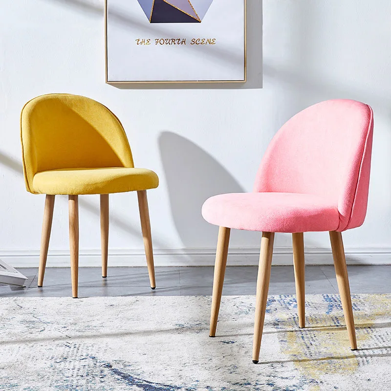 

Nordic INS Leisure Wrought Iron Soft Chair Dining Chairs for Dining Rooms Restaurant Furniture Kitchen Bedroom Cafe Dining Chair