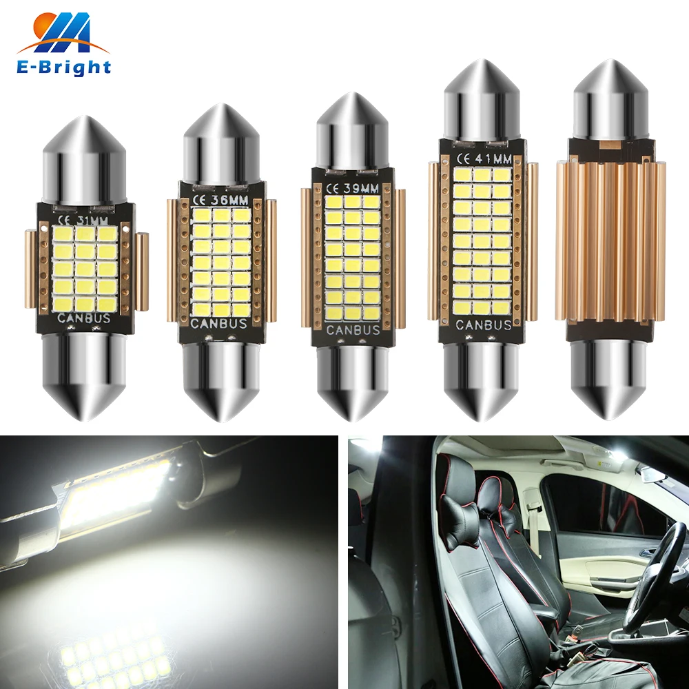 50 шт. DC 12 В 2016 27SMD 31 мм 36 39 41 Festoon C5W Автомобильные светодиодные лампы для салона