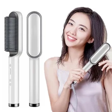 

Multifunctional Hair Straightener Brush 2 In 1 Heating Hair Hot Comb Brush Anti-Scald Iron Straightening Brush Styler Tools