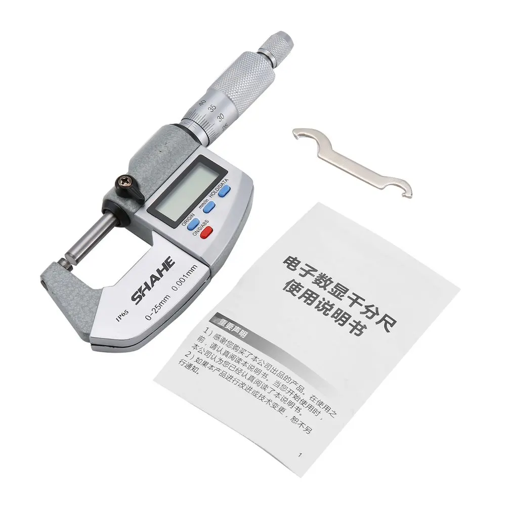 SHAHE IP65 Waterproof 0.001mm Digital Outside Micrometer 0-25mm/25-50mm/50-75mm/75-100mm Electronic Measuring Tool | Инструменты