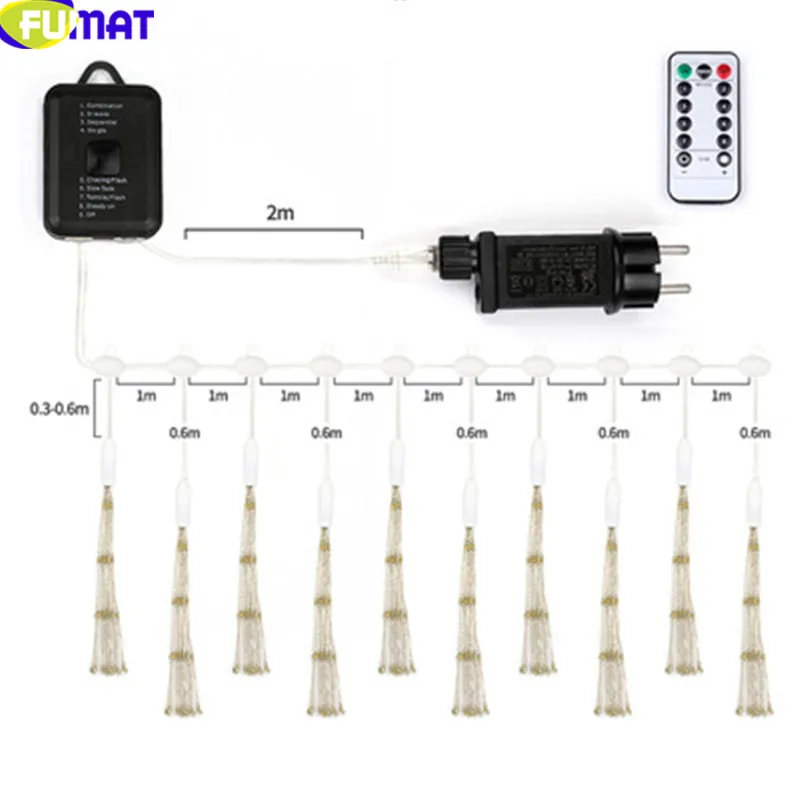 FUMAT Рождественский струнный светильник s наружный декоративный светодиодный светильник s солнечный фейерверк медный провод лампа наружная гирлянда 200 светодиодный s светильник