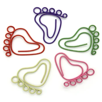 

12PCS/set Small Foot Bookmark Clip Office Stationery Lovely Feet Shape Metal Bookmarks Paper Clip