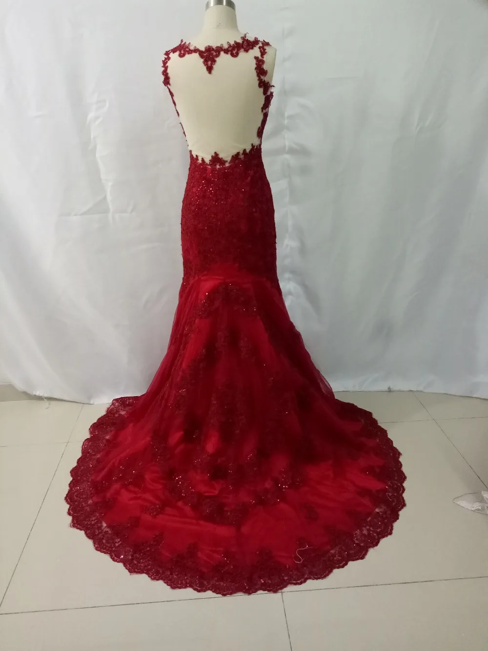 Robe de soiree сексуальное длинное вечернее платье с аппликацией милое выпускное платье вечерние платья-русалки темно-Красного цвета vestido de festa