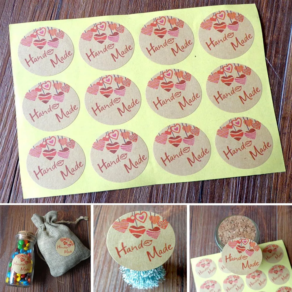 

120pcs Retro Round Sticker Hand Made Sticker DIY Scrapbooking Diary Planner Albums Decoration Stationery Stickers