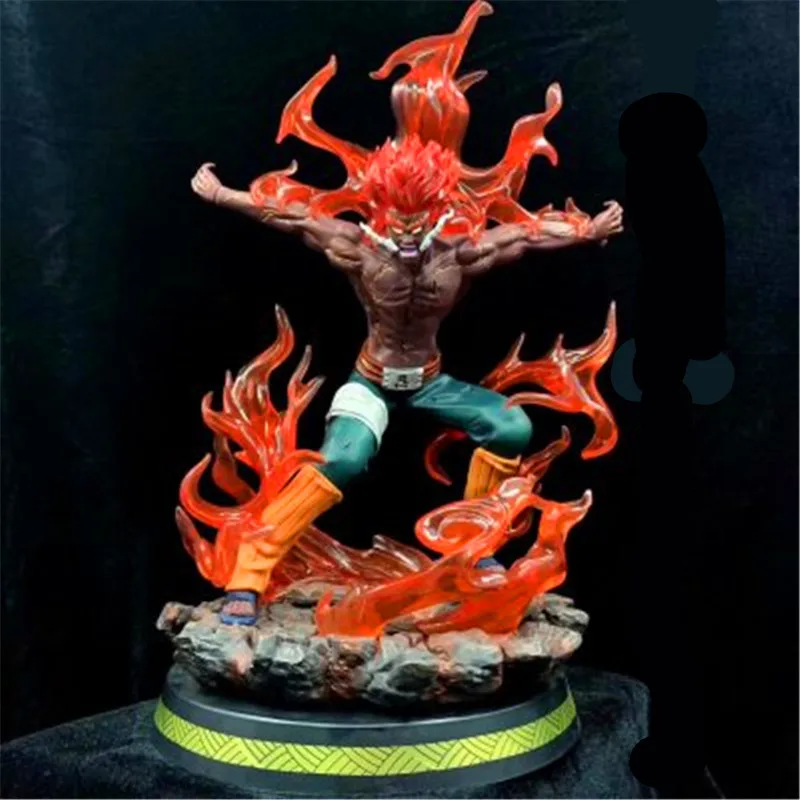 

New Japanese Anime Naruto Can Light Up Might Guy Eight-door Armor PVC Combat Scenes Action Figure Collection Model Toys X3830