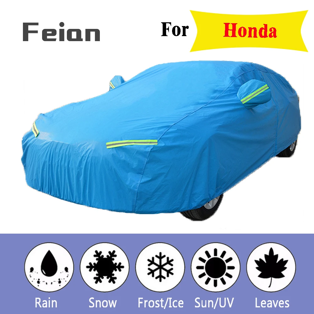 Up To 450 cm Fit Hatchback kayme Multi-layer Car Cover Waterproof All Weather For Automobiles Outdoor Full Cover Rain Sun Uv Protection With Zipper Cotton 2L