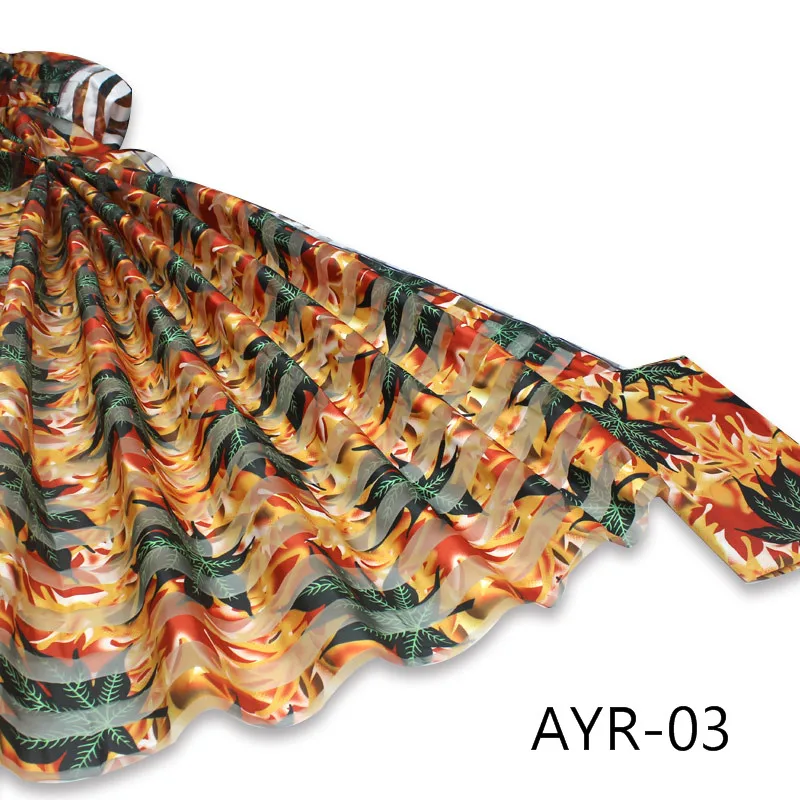 AYR-03-14 Африканская печатная органза лента ткань Толстая Лента ткань 4 ярдов матч 2 ярдов шелковая ткань для одежды материал - Цвет: AYR-03-14