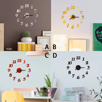 

3D DIY Roman Numbers Acrylic Mirror Wall Sticker Clock Home Decor Mural Decals X8.8