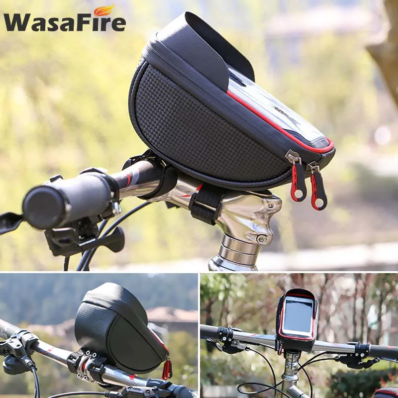 Waterproof Mountain Bike Bag Rainproof Bike Head Tube Handlebar Mobile Phone Case Holder MTB Bicycle Bags Cycling Accessories