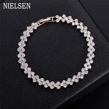 Роскошный блестящий циркониевый 3 цвета браслет для женщин, девушек, леди, стразы, браслет, свадебные украшения, аксессуары