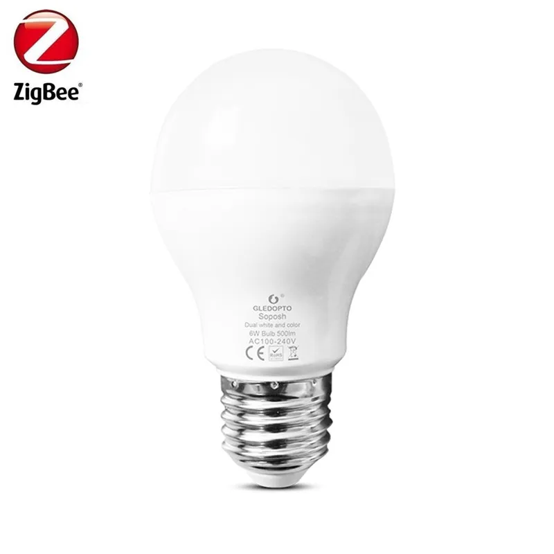 Светодиодная RGB лампа Zigbee 6 Вт совместима с Echo Plus Philips HUE шлюзом SmartThings|Комплекты
