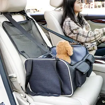 

Pet Safety Car Bag Seat Protector Cover Cats Dogs Puppy Carrier Mesh Folding Portable Travel Hanging Bag