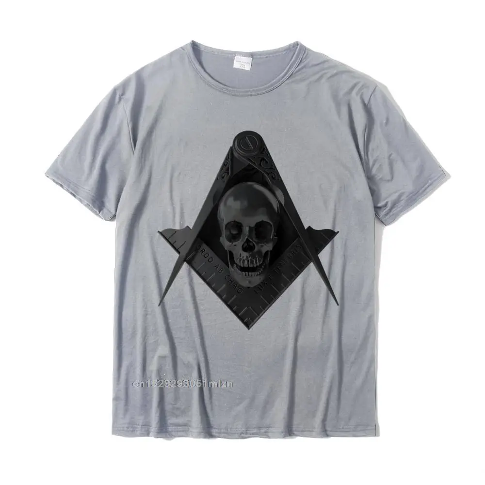 Classic Party Tops Tees Short Sleeve for Male Pure Cotton Summer Round Neck Tshirts Funny Tee Shirts Company Free Shipping Masonic Stealth Square Compass Skull Freemason T-Shirt__3179 grey