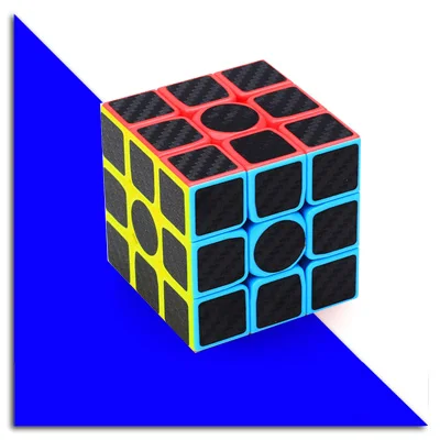 Кубик 3х3х3 гладкое углеродное волокно Стикеры Rubix крутые детские игрушки