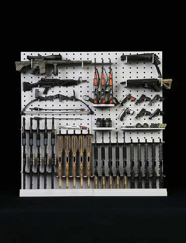 1/6 Scale 001+002 Modular Weapons Display Wall Gun Rack Assembled Stand
