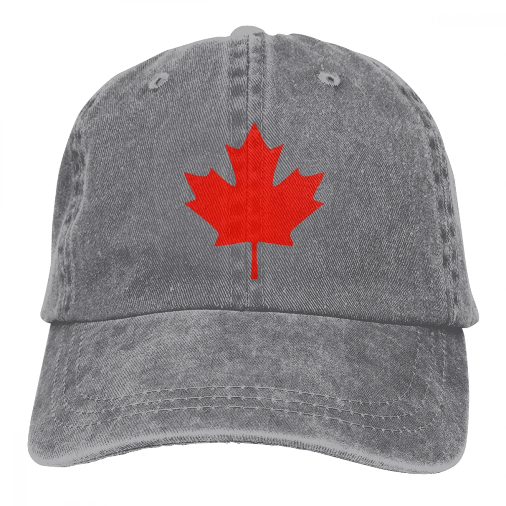 Канадский лист Casquette черные унисекс Мужские Женские джинсовые бейсболка с ремешком кепки регулируемые Гольф папа шляпа