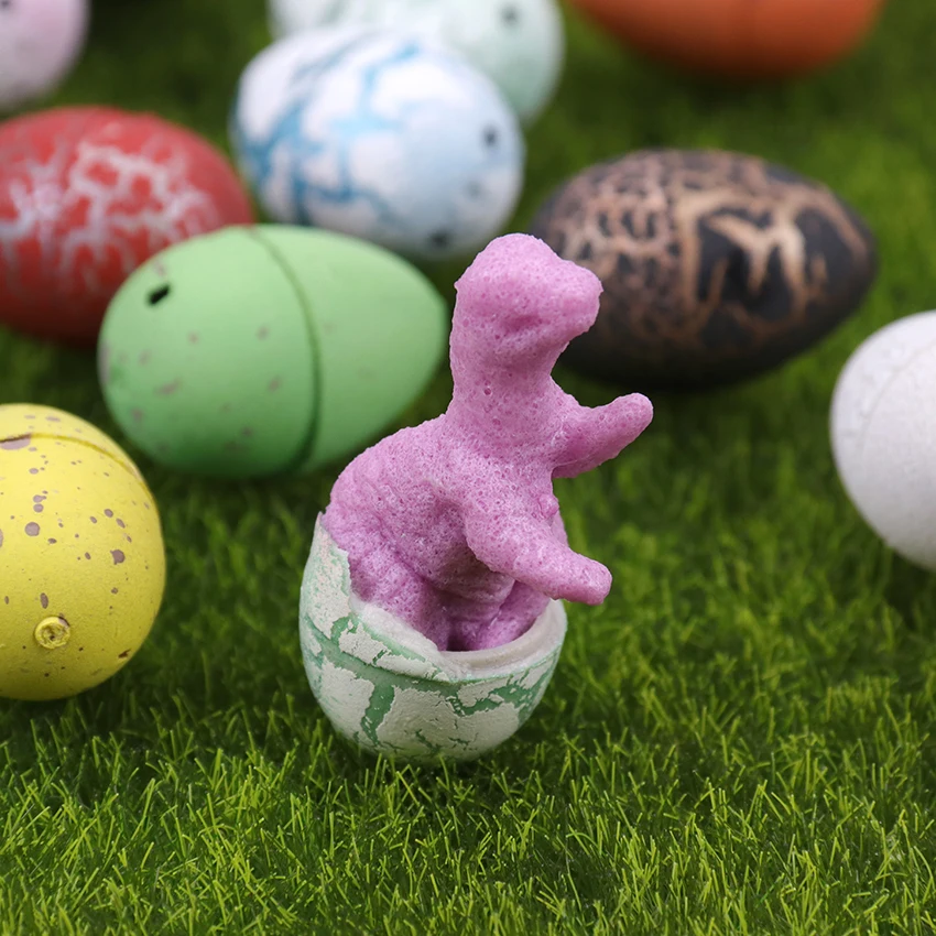 10PCS/Lot Color Magic Water Growing Egg Hatching Colorful Dinosaur Eggs Add Cracks Grow Cute Children Toy