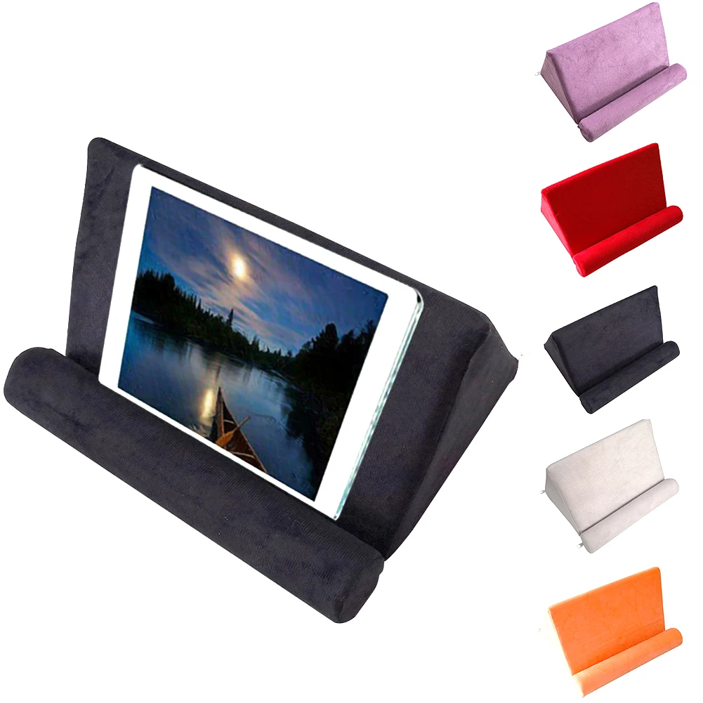 Tablet Pillow Holder Stand ,Plush Microfiber Tablet Computer Holder Sofa Reading Stand, Self Standing