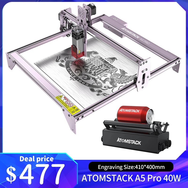 3d printing machine ATOMSTACK A5 Pro 40W Laser Engraver CNC Fixed-Focus Laser Cutter Eye Protection DIY Laser Engraving Cutting Machine 410x400mm 3d printer designs