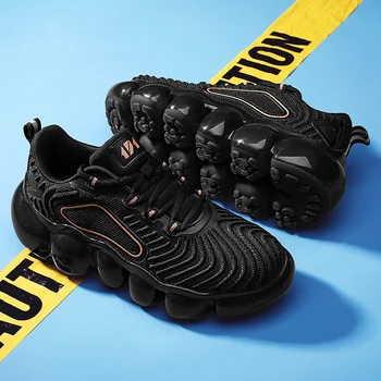 

2020 trend new men's shoes popcorn bottom breathable sports high-top shoes men fly weave travel dad shoes fashion shoes