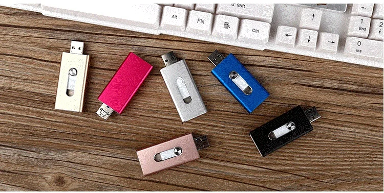 OTG USB флэш-накопитель для iPhone X/8/7/7 Plus/6 Plus/6s/5/SE ipad металла Pendrive HD флеш-накопитель 8 г 16г 32г 64Г 128G Flash Driver