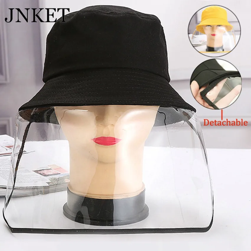 

JNKET New Parent-child Protective Bucket Hat Detachable Face Mask Hat Anti-saliva Anti-dust Full Face Protective Fisherman Cap