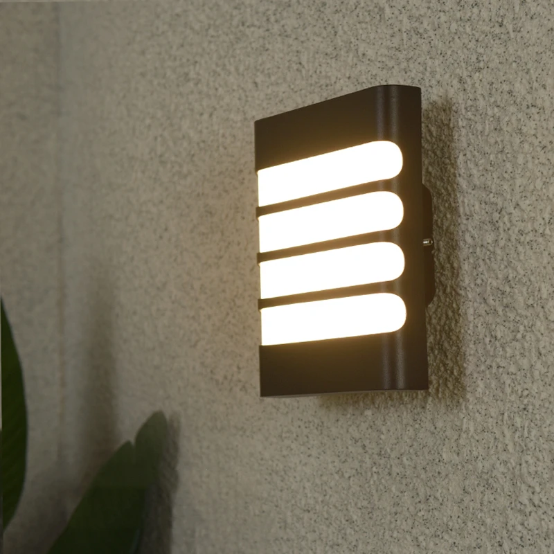 Solar Wall Light Wall Light Outdoor Porch Light Modern 15W Outdoor LED Wall Lamps Simple Waterproof Plastic Garden Porch Sconces Balcony Home Exterior Wall Lighting Luminaire