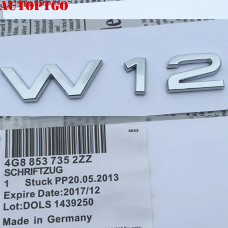 Автомобильный Стайлинг объем W12 Письмо Эмблема Наклейка для Audi A6 A8 TT R8 S8 W12 корпус сторона задний значок логотип наклейка