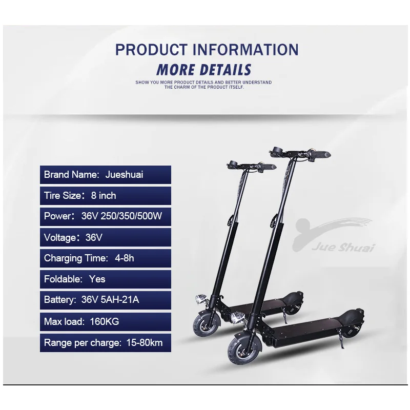 Top 36V 500W Electric Scooter 73km Long Distance 8" Motor Wheel 21AH Battery Adult kick e scooter folding patinete electrico adulto 3