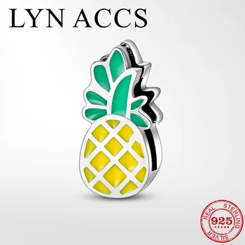 

2019 New Arrival Enamel Pineapple Charms 925 Sterling Silver Fruit Clip Beads Fit Original Reflexion Bracelet Fine Jewelry Gift