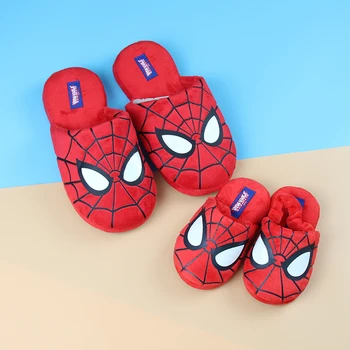 

Cotton Home Slippers Winter Spiderman Cotton Slippers Children's Men Women Cartoon Indoor Home Slippers Red Color