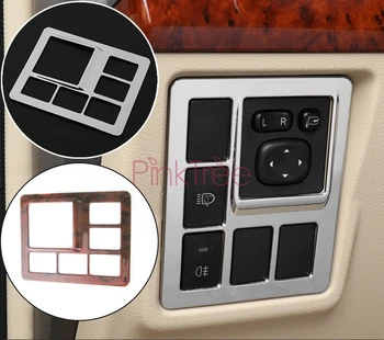 

Chrome / Wooden Color Interior Light Control Panel Cover For Toyota Land Cruiser Prado 150 2010-2013 2014-2017 Styling Accessory