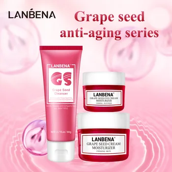 

LANBENA Grape Seed Anti Aging Series Face Cream Facial Cleanser Radiation Protection Remove Wrinkle Eye Deep Nutrition Skin care