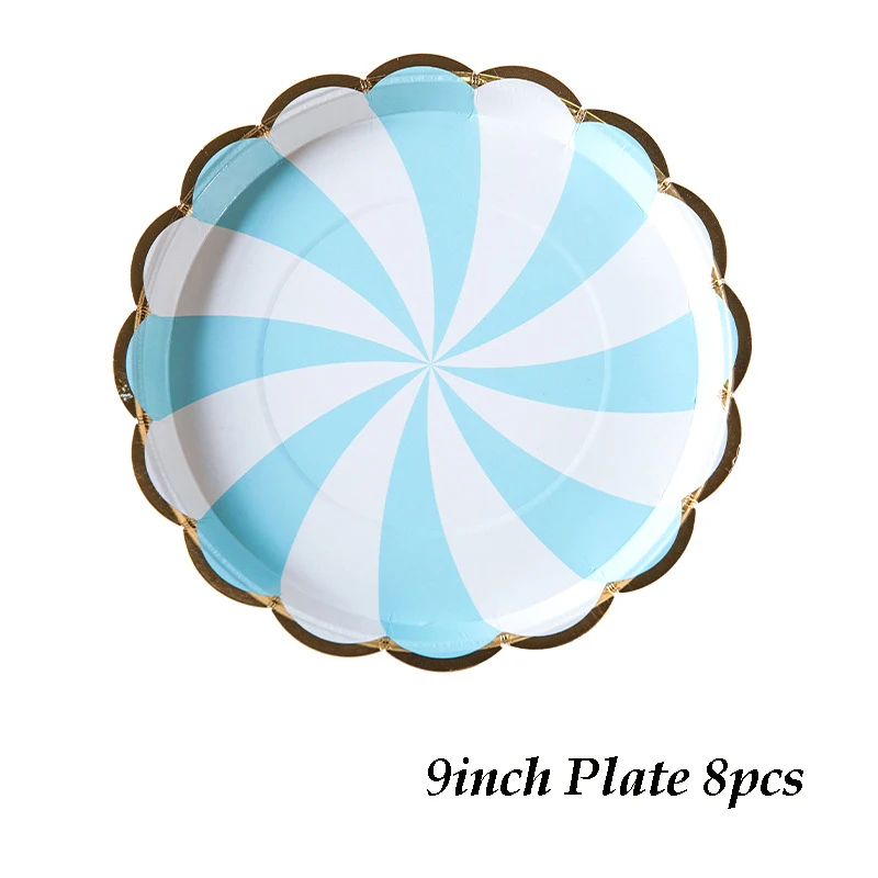 Disposable Cake Plate Rainbow Colorful Food Plate Dessert Plates for Birthday Wedding Party Afternoon Tea Party Decor Supplies - Цвет: 9inch plate 8pcs
