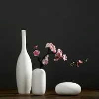 Northern European-Style White Ceramic Vase Set, Modern Minimalist Flower Container, Living Room Decoration, Home Decoration 1