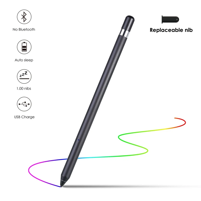 Стилус для Apple iPad Pro 11, 12,9, 10,5, 9,7, емкостный перезаряжаемый стилус, активный стилус, пресс-ручка, умный емкостной карандаш для