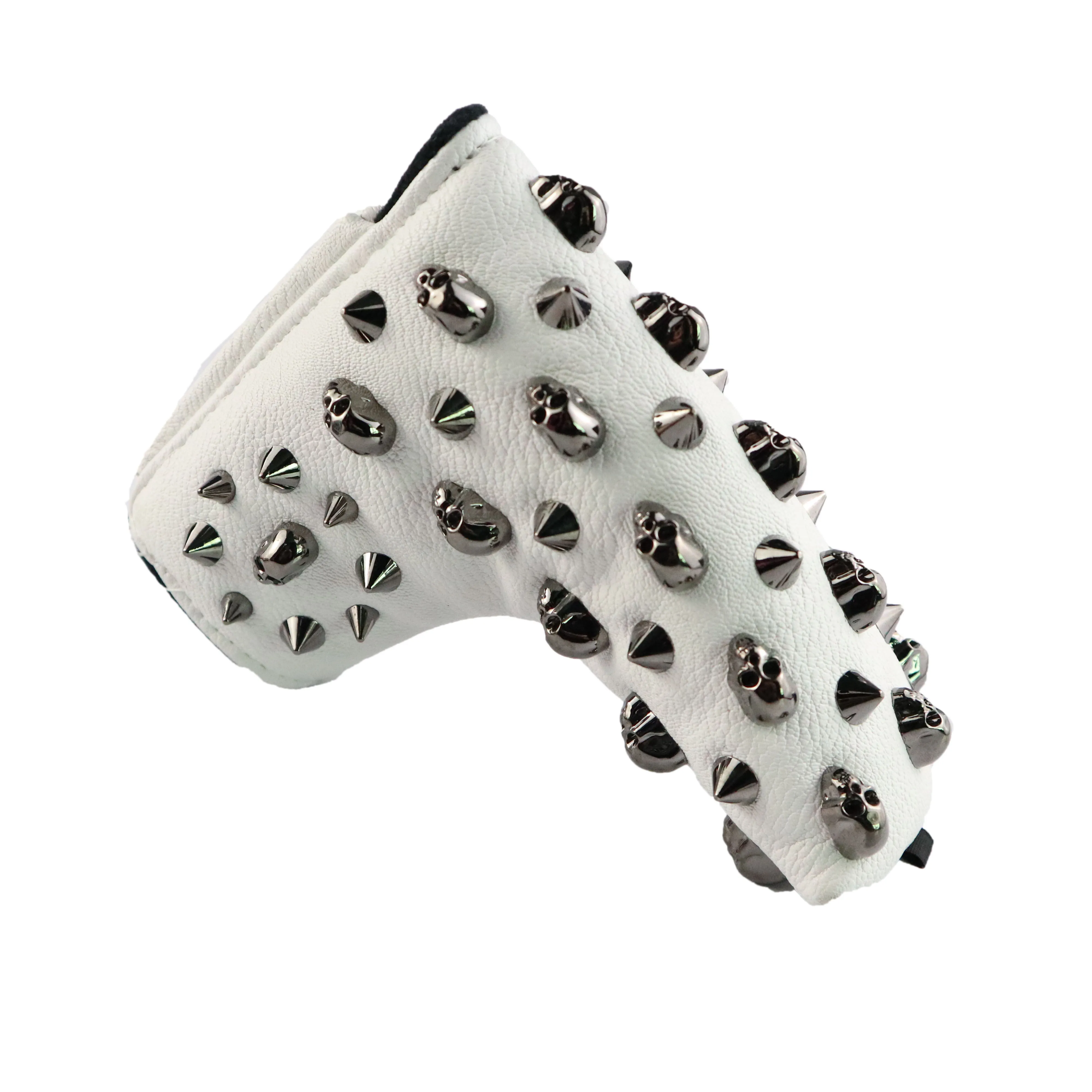 NRC головки для гольфа Чехлы для#1 водителя#3#5 Фарватера Вудс клубов головные уборы и взаимозаменяемые No. Tag-Черный череп заклепки - Color: White putter