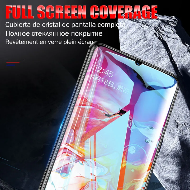 9H полное покрытие из закаленного стекла для samsung Galaxy A50 A70 A10 A20 A30 A40 A60 A80 A90 Защита экрана для Note 8 9 10 Plus стекло