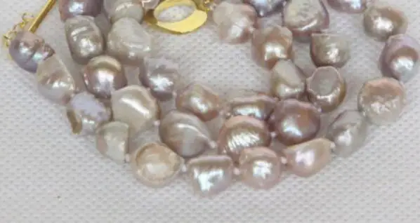

Jewelry Pearl Necklace natural bleb Baroque 17" 10mm purple Reborn keshi pearls necklace Free Shipping