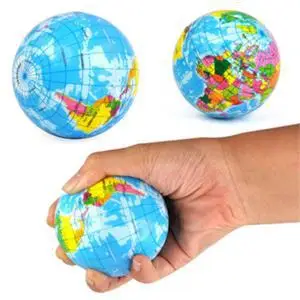 Mini Funny World Map Foam Earth Globe Stress Bouncy Ball Atlas Geography Toy Hot 